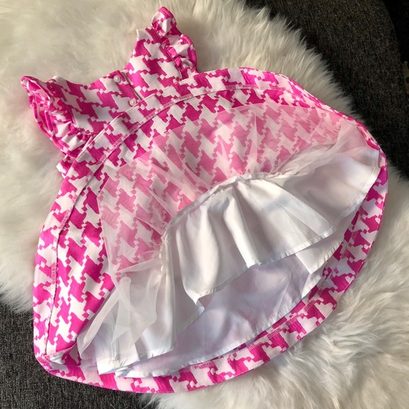 Janie & Jack 🌸 Girls Pink Houndstooth Dress - Picture 7 of 12
